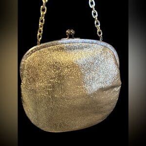 INGBER vintage Gold Clutch very large